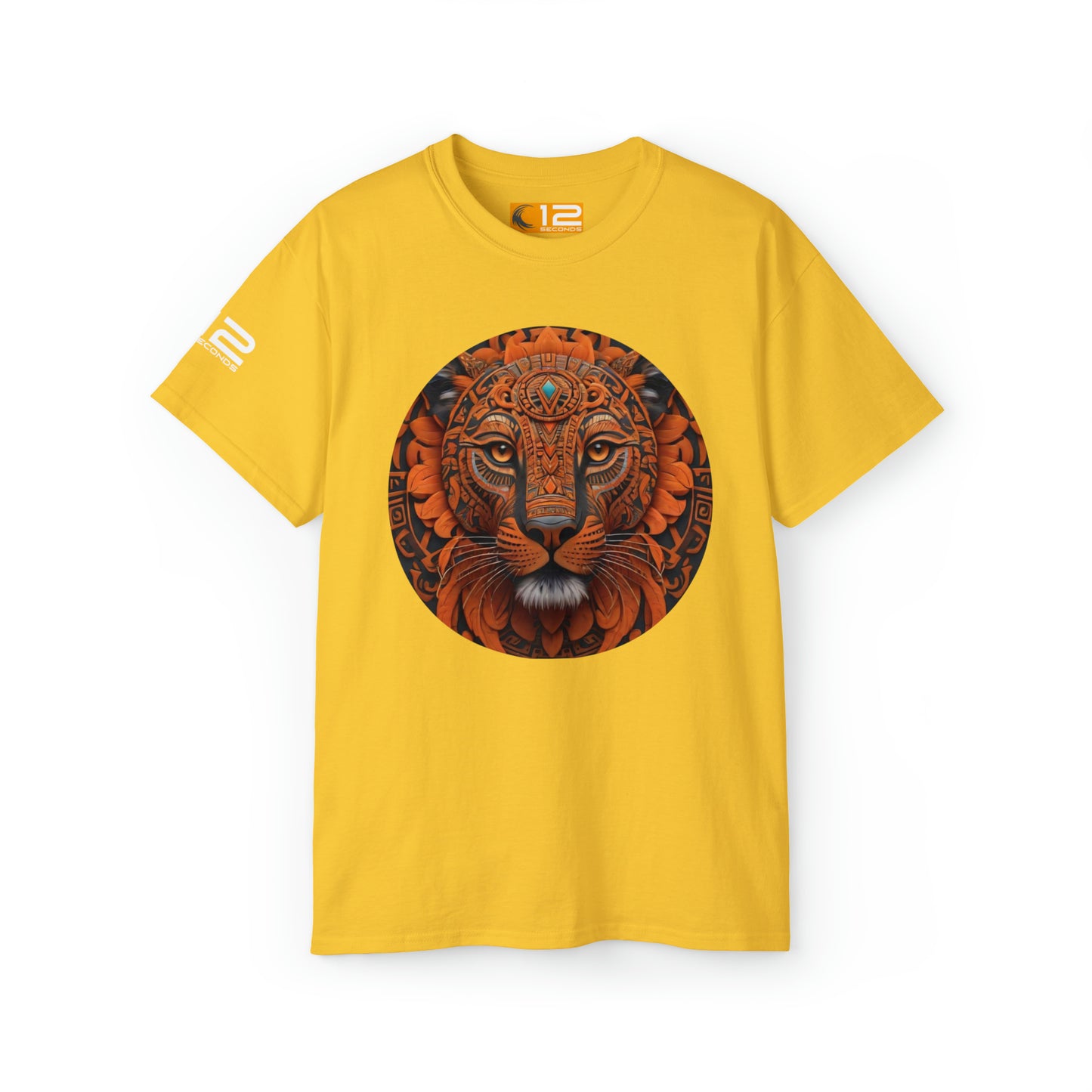 Unisex Ultra Cotton Tee - AZTEC PANTHER - ORANGE - 12 SECONDS APPAREL