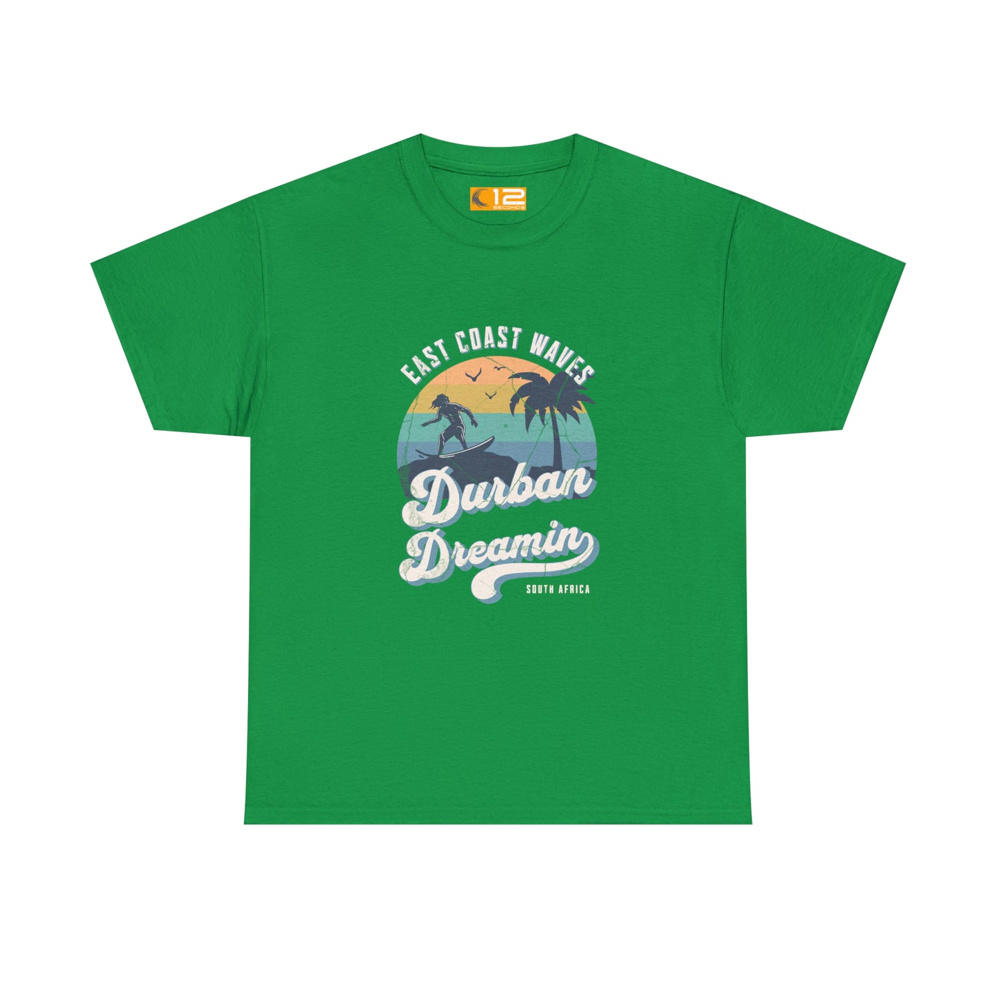 Unisex Heavy Cotton Tee - DURBAN DREAMIN RETRO - 12 SECONDS APPAREL