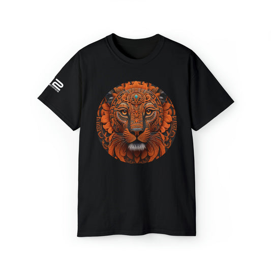 Unisex Ultra Cotton Tee - AZTEC PANTHER - ORANGE - 12 SECONDS APPAREL