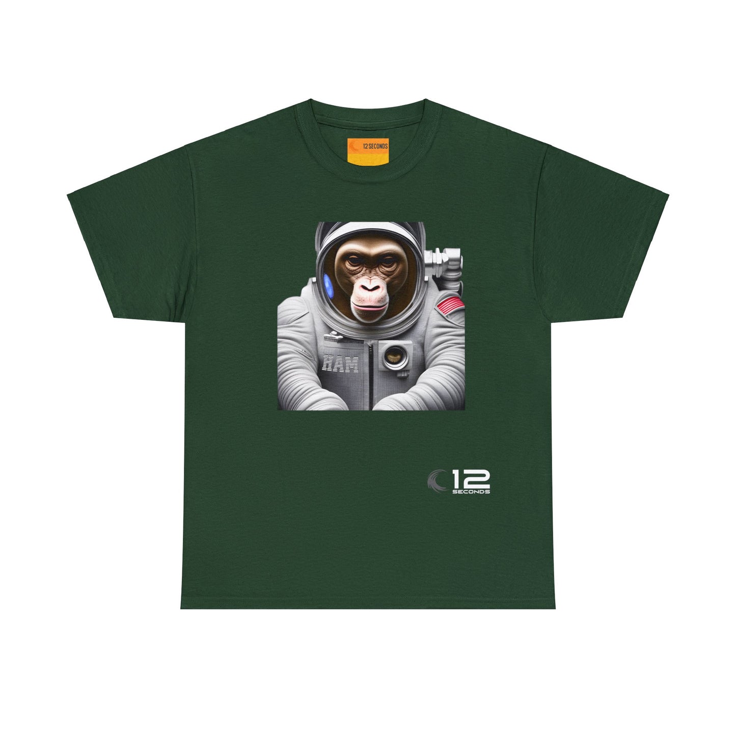 Mens' Heavy Cotton Tee - HAM THE ASTROCHIMP - 12 SECONDS APPAREL