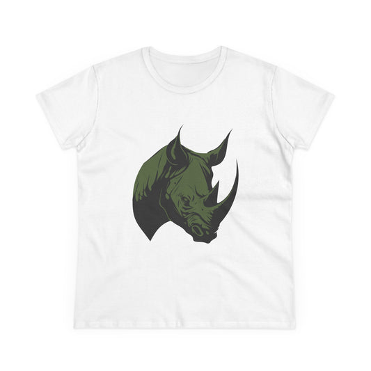 Black Ink Rhino T-Shirt for Women — African Wildlife Tee