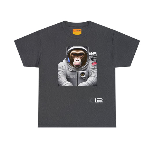 Mens' Heavy Cotton Tee - HAM THE ASTROCHIMP - 12 SECONDS APPAREL