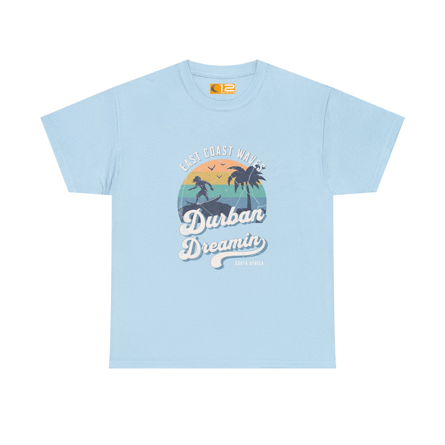 Unisex Heavy Cotton Tee - DURBAN DREAMIN RETRO - 12 SECONDS APPAREL