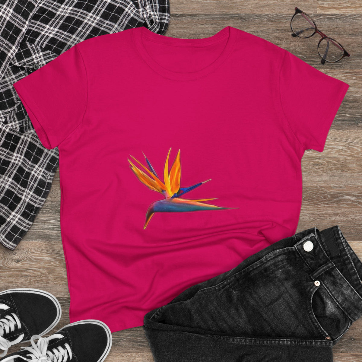 Bird of Paradise T-Shirt for Women — Strelitzia Flower Tee