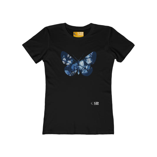 Women's The Boyfriend Tee - BUTTERFLY COLLAGE - 12 SECONDS APPAREL