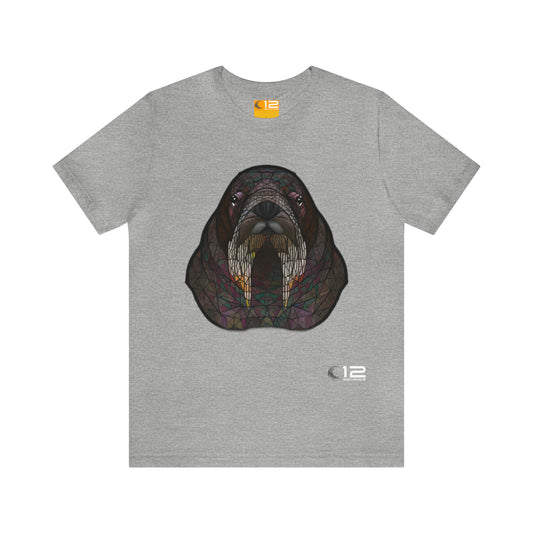Unisex Jersey Short Sleeve Cotton Tee - GEOMETRIC WALRUS - 12 SECONDS APPAREL