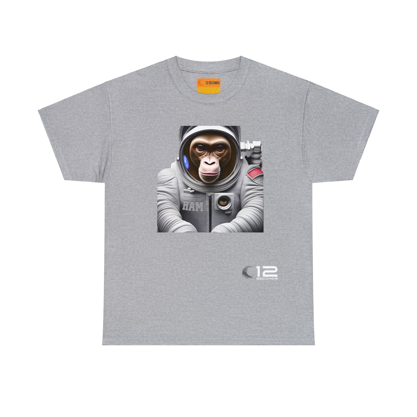 Mens' Heavy Cotton Tee - HAM THE ASTROCHIMP - 12 SECONDS APPAREL