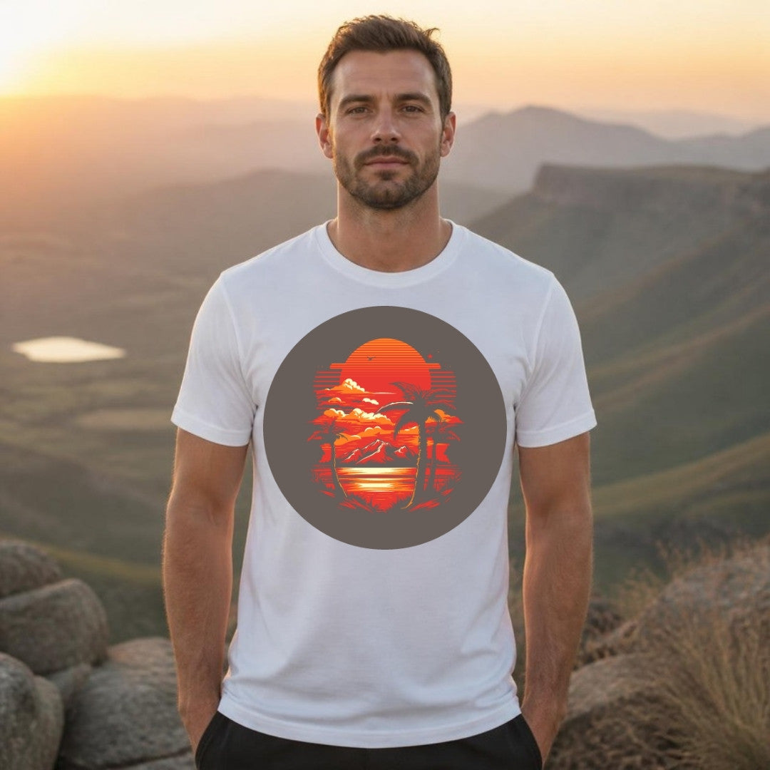 Circle the Sun tee worn outdoors - 12 Seconds Apparel