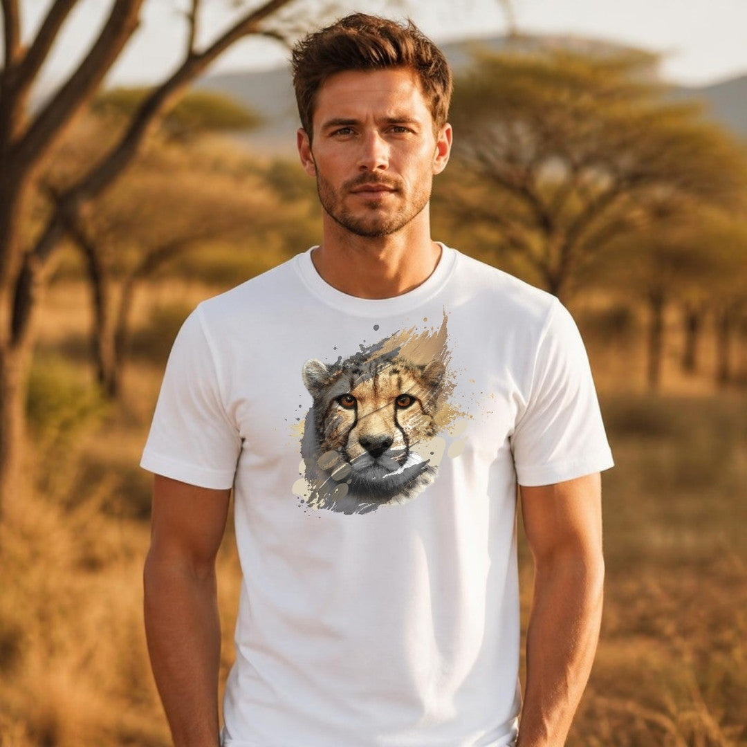 Cheetah tee worn outdoors - 12 Seconds Apparel