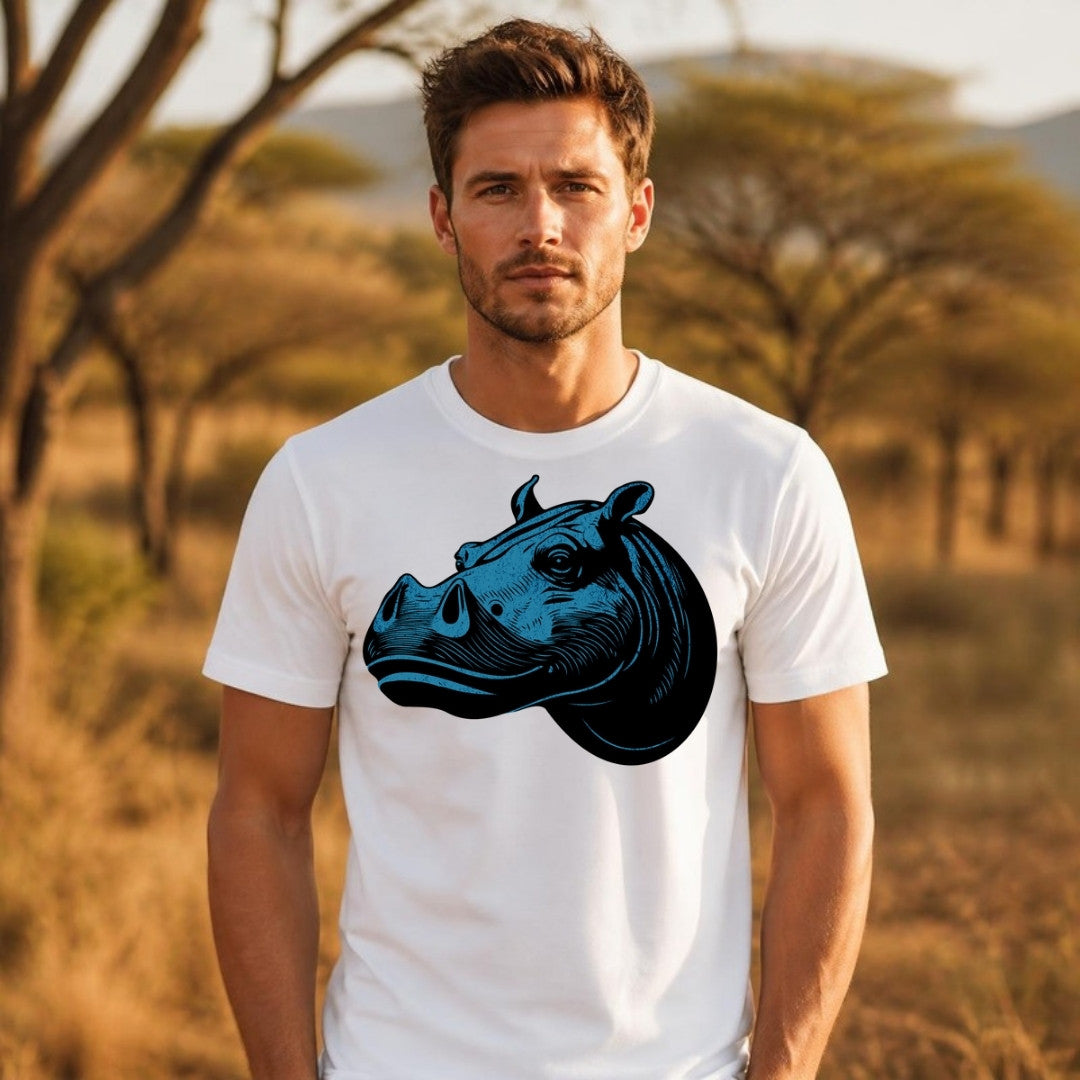 Hippo tee worn outdoors - 12 Seconds Apparel