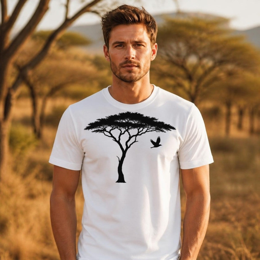 Lone Acacia tee worn outdoors - 12 Seconds Apparel