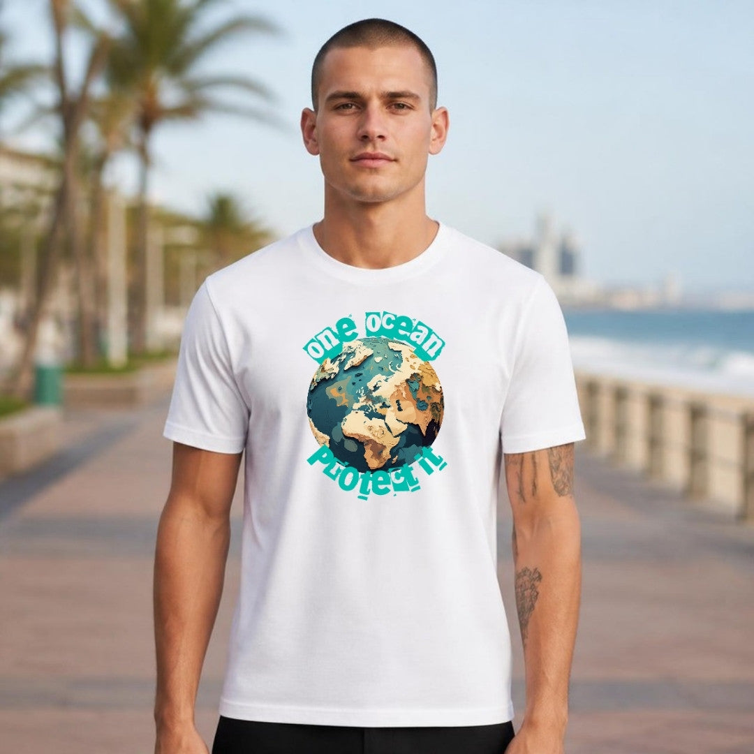 One Ocean tee worn outdoors - 12 Seconds Apparel