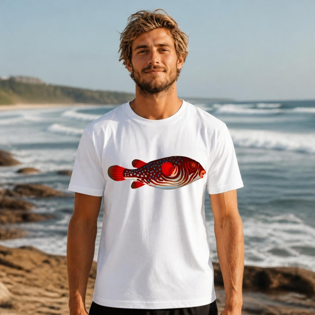 Pufferfish tee worn outdoors - 12 Seconds Apparel