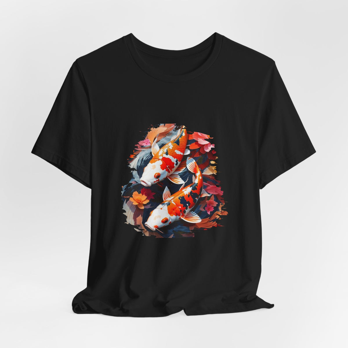 Koi Fish T-Shirt — Koi Drift Floral Graphic Tee