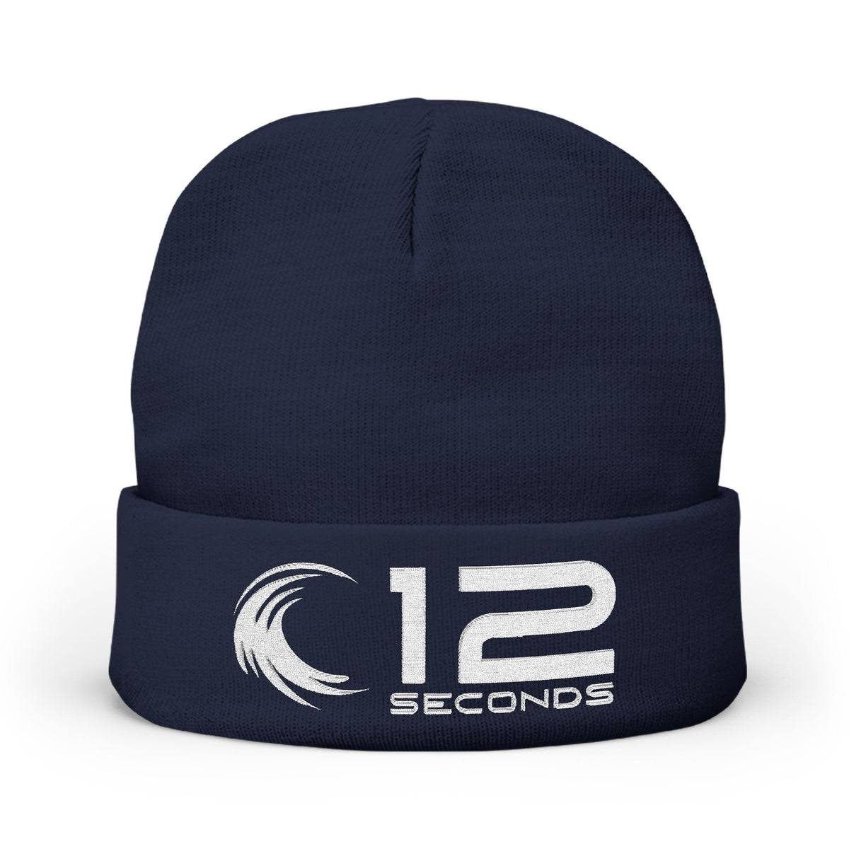 Embroidered Knit Beanie — 12 Seconds Logo Winter Hat