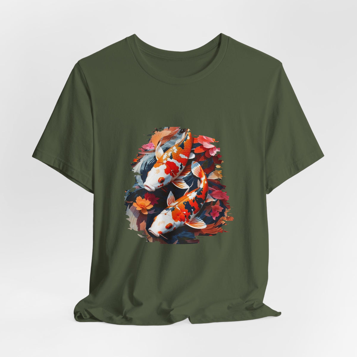 Koi Fish T-Shirt — Koi Drift Floral Graphic Tee