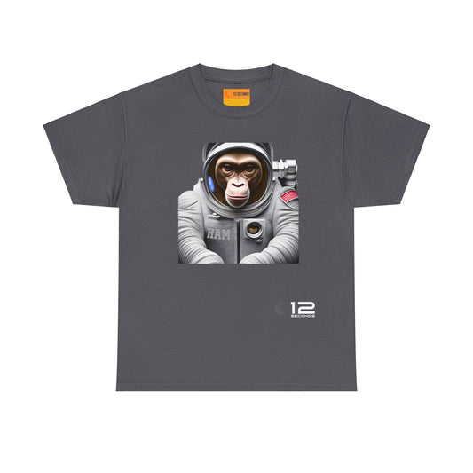 Mens' Heavy Cotton Tee - HAM THE ASTROCHIMP - 12 SECONDS APPAREL