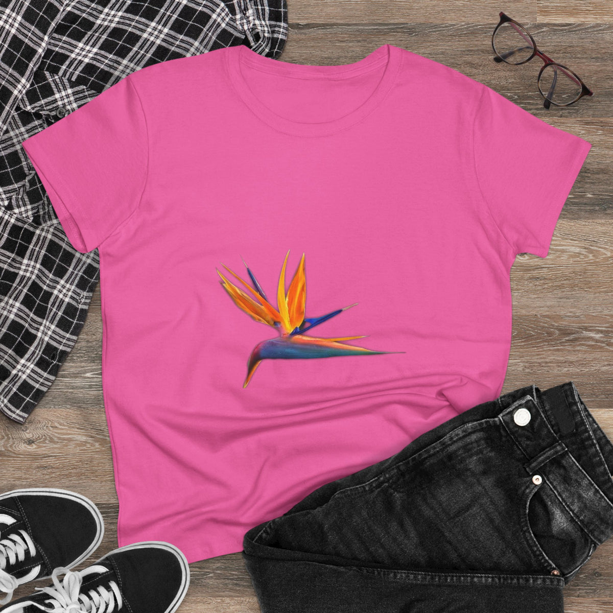 Bird of Paradise T-Shirt for Women — Strelitzia Flower Tee