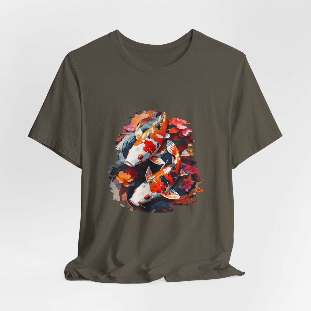 Koi Fish T-Shirt — Koi Drift Floral Graphic Tee