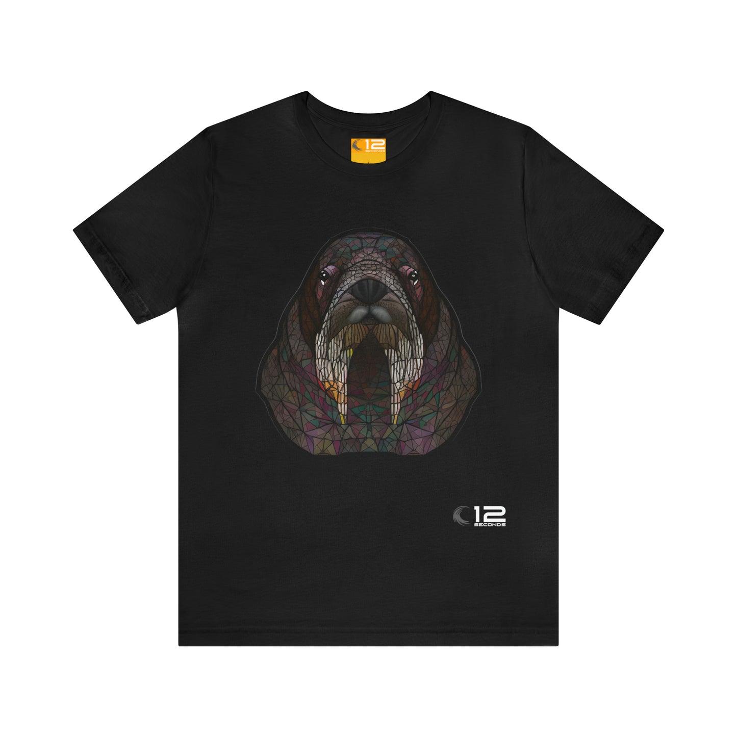 Unisex Jersey Short Sleeve Cotton Tee - GEOMETRIC WALRUS - 12 SECONDS APPAREL