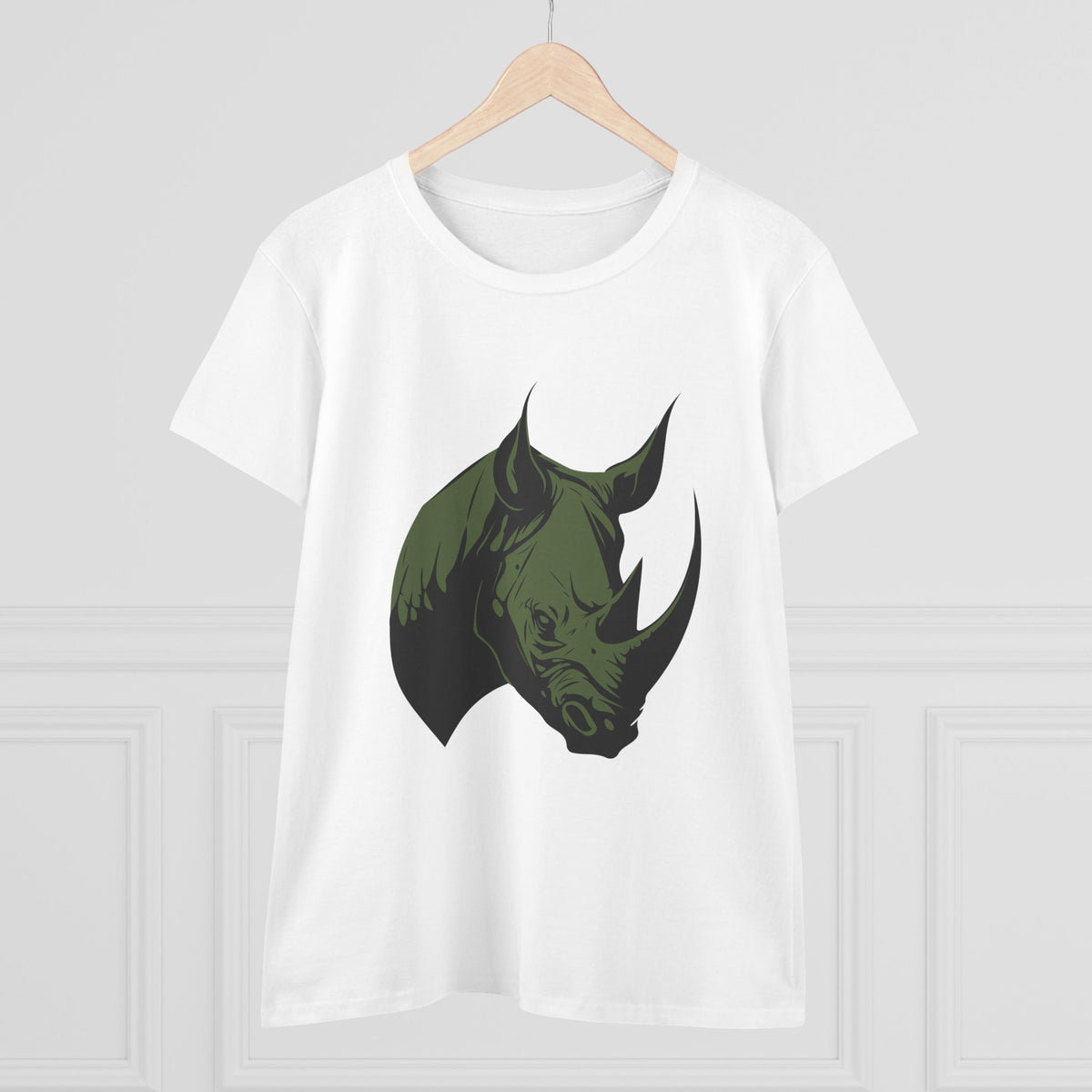 Black Ink Rhino T-Shirt for Women — African Wildlife Tee