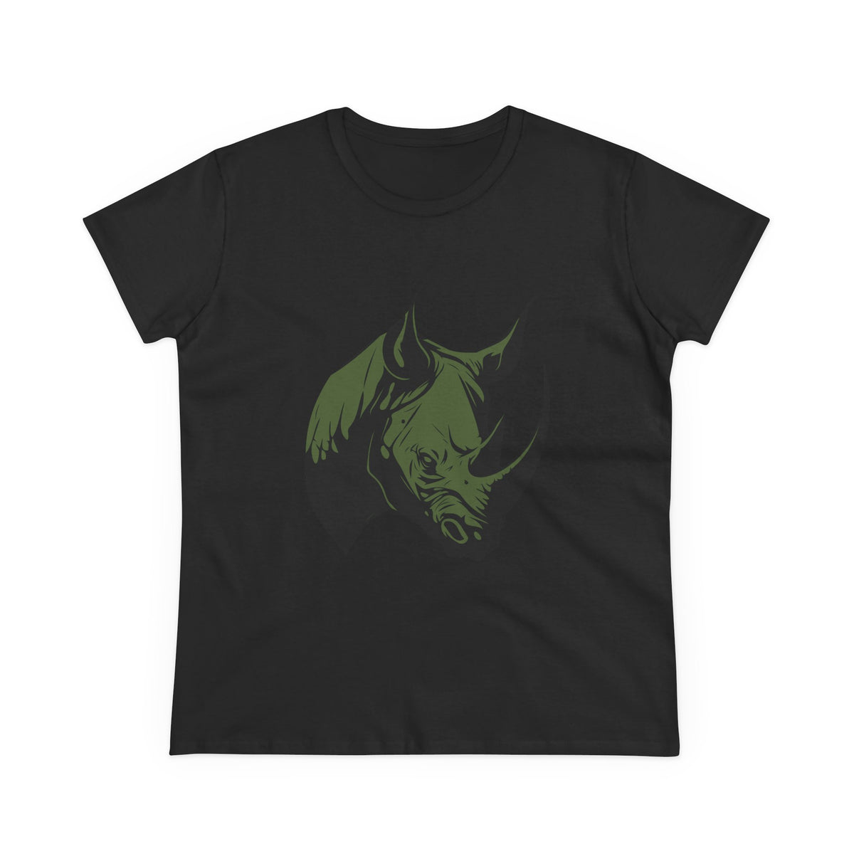 Black Ink Rhino T-Shirt for Women — African Wildlife Tee