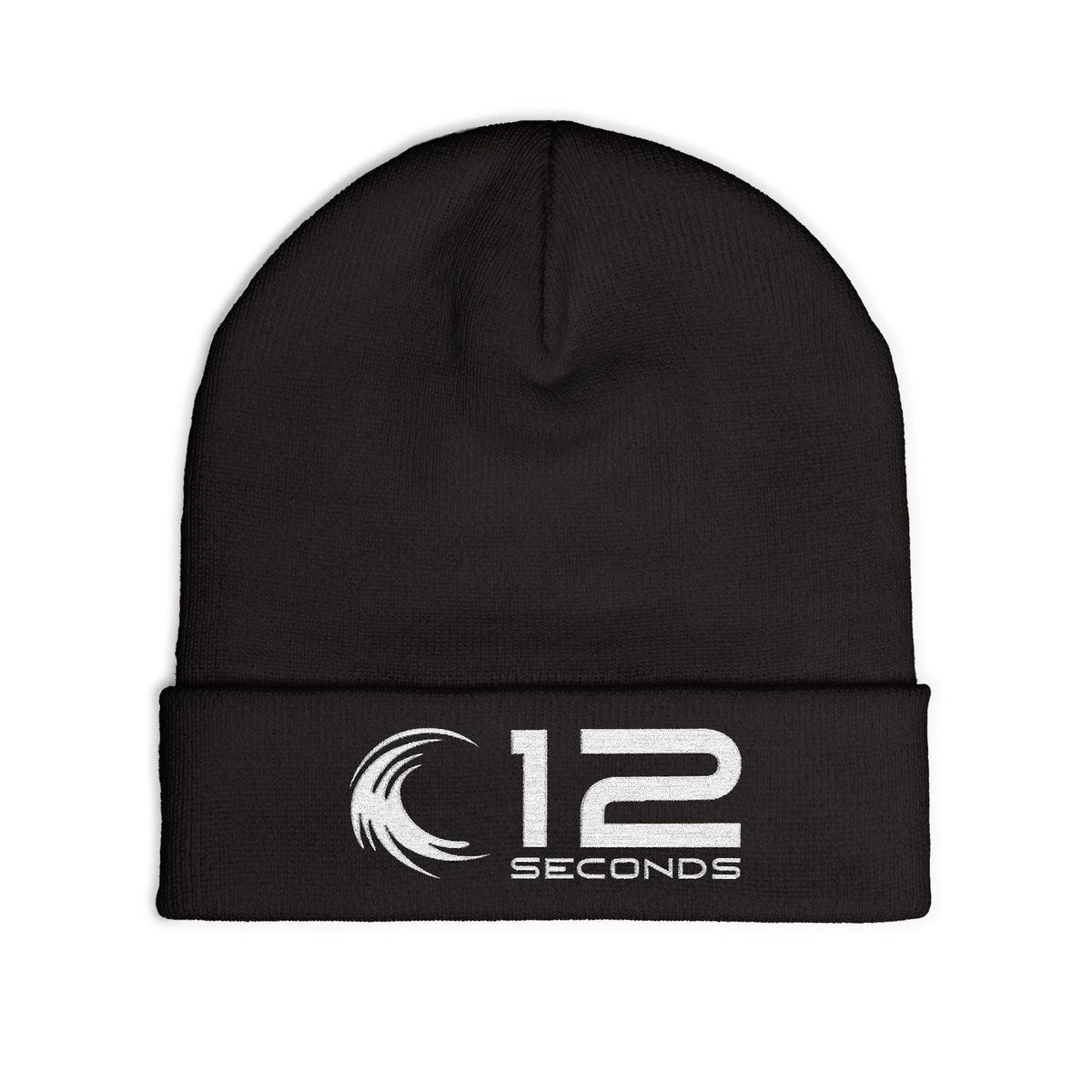 Embroidered Knit Beanie — 12 Seconds Logo Winter Hat