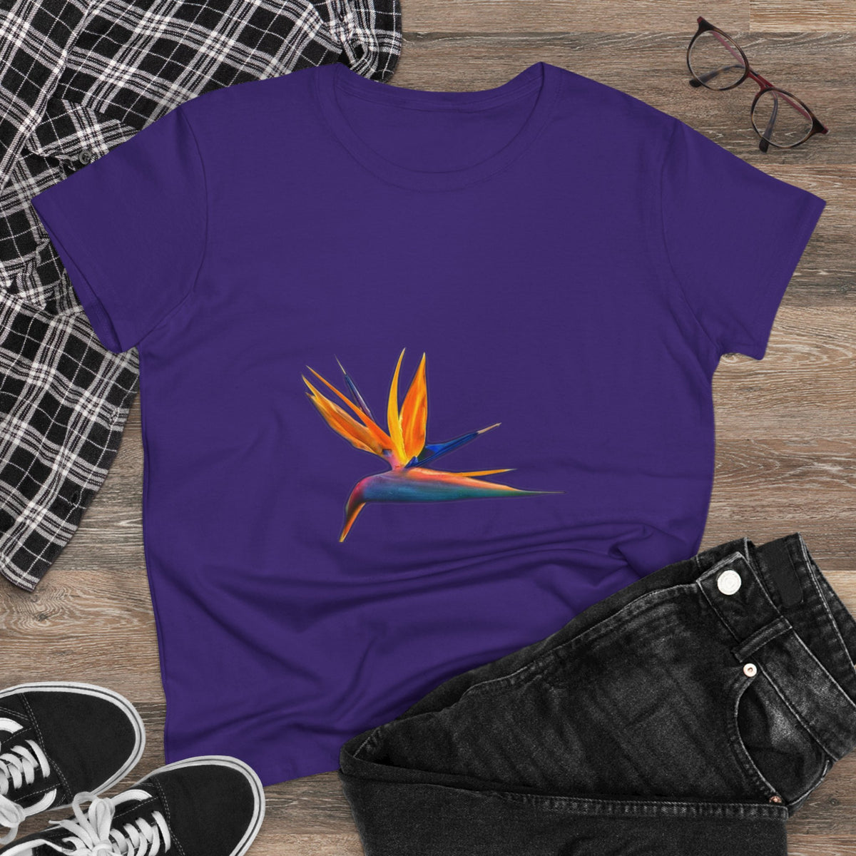 Bird of Paradise T-Shirt for Women — Strelitzia Flower Tee