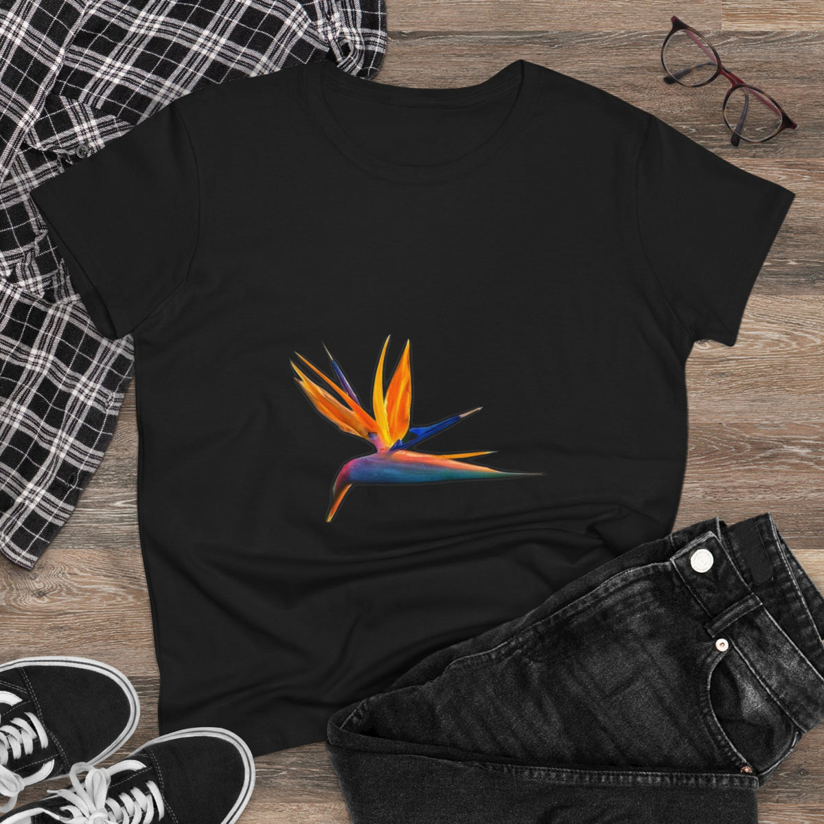 Bird of Paradise T-Shirt for Women — Strelitzia Flower Tee