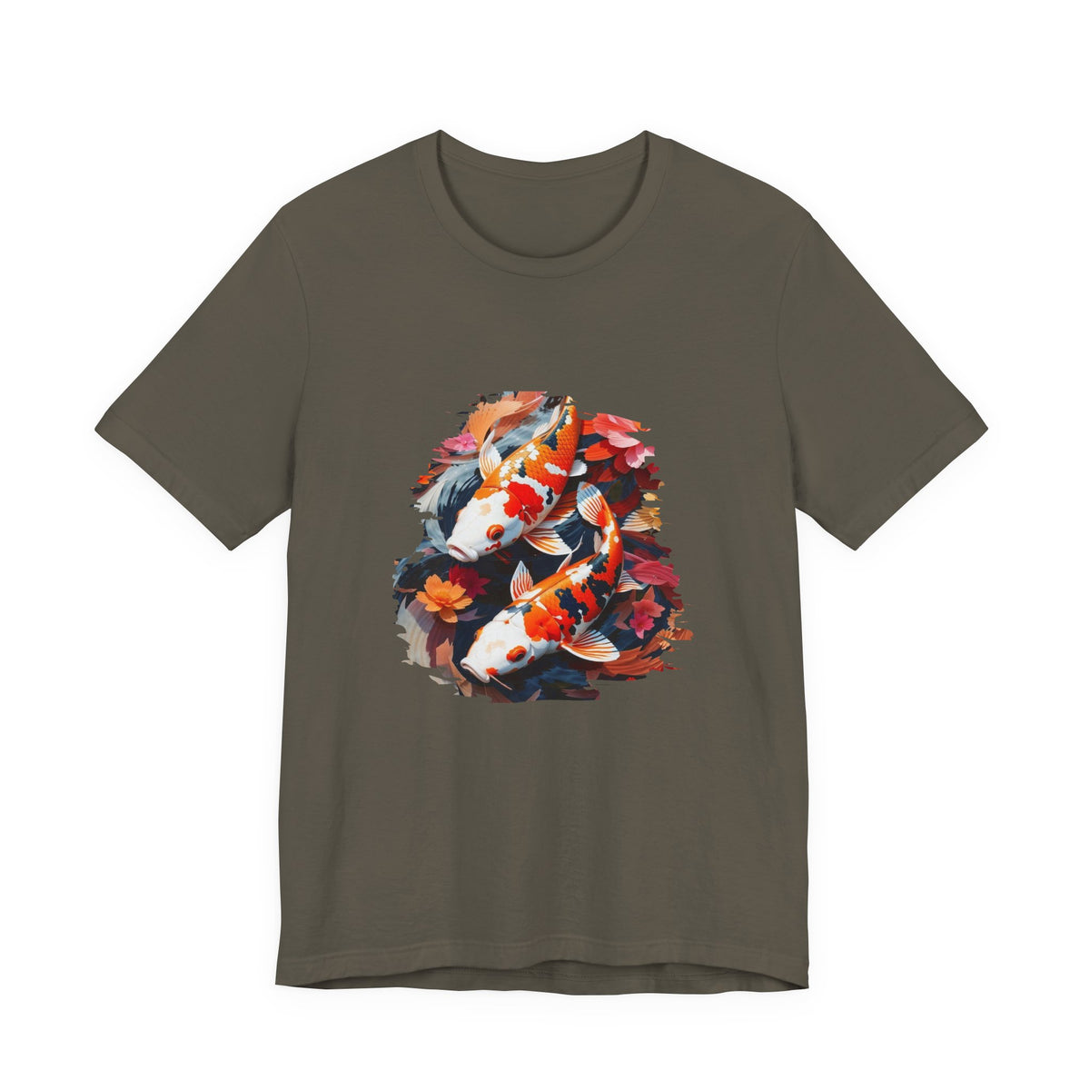 Koi Fish T-Shirt — Koi Drift Floral Graphic Tee
