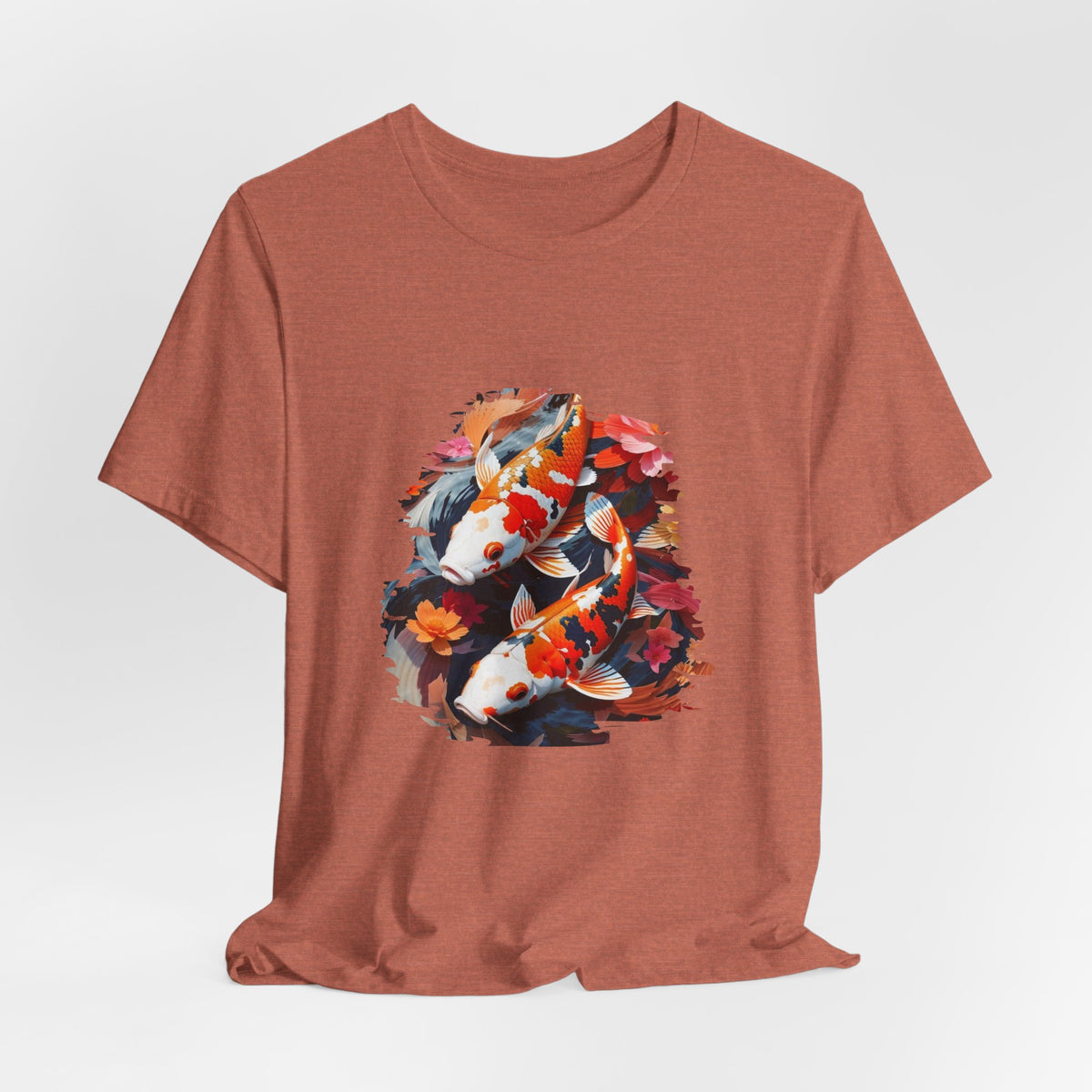 Koi Fish T-Shirt — Koi Drift Floral Graphic Tee