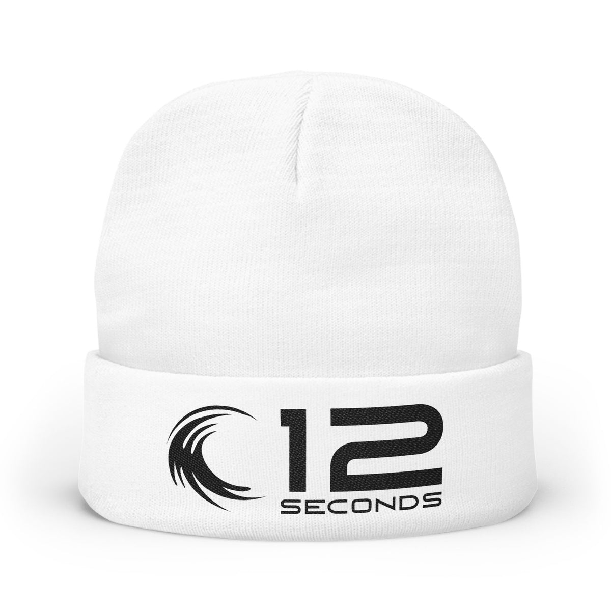 Embroidered Knit Beanie — 12 Seconds Logo Winter Hat