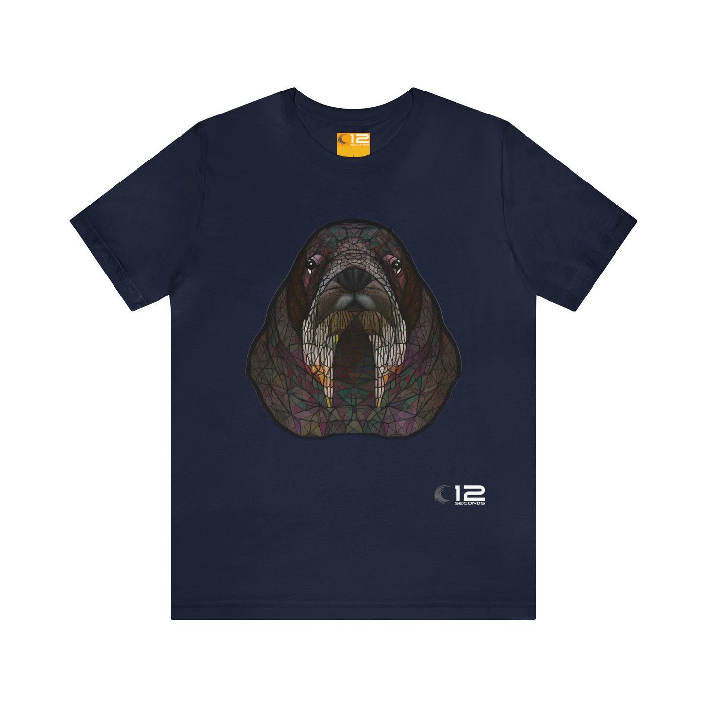 Unisex Jersey Short Sleeve Cotton Tee - GEOMETRIC WALRUS - 12 SECONDS APPAREL