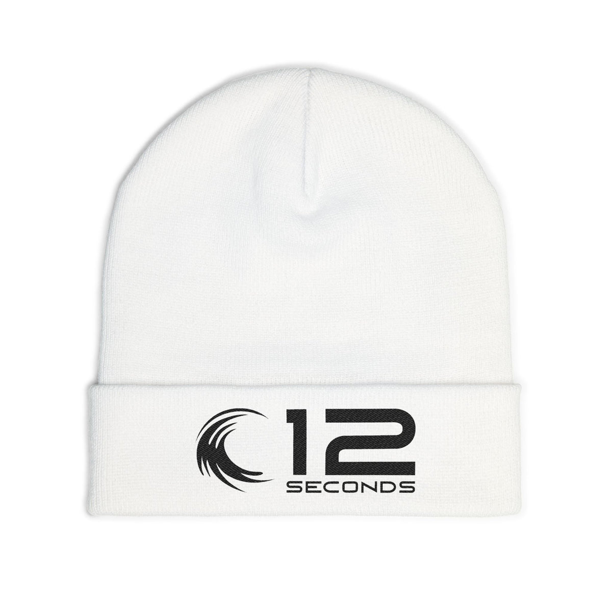 Embroidered Knit Beanie — 12 Seconds Logo Winter Hat