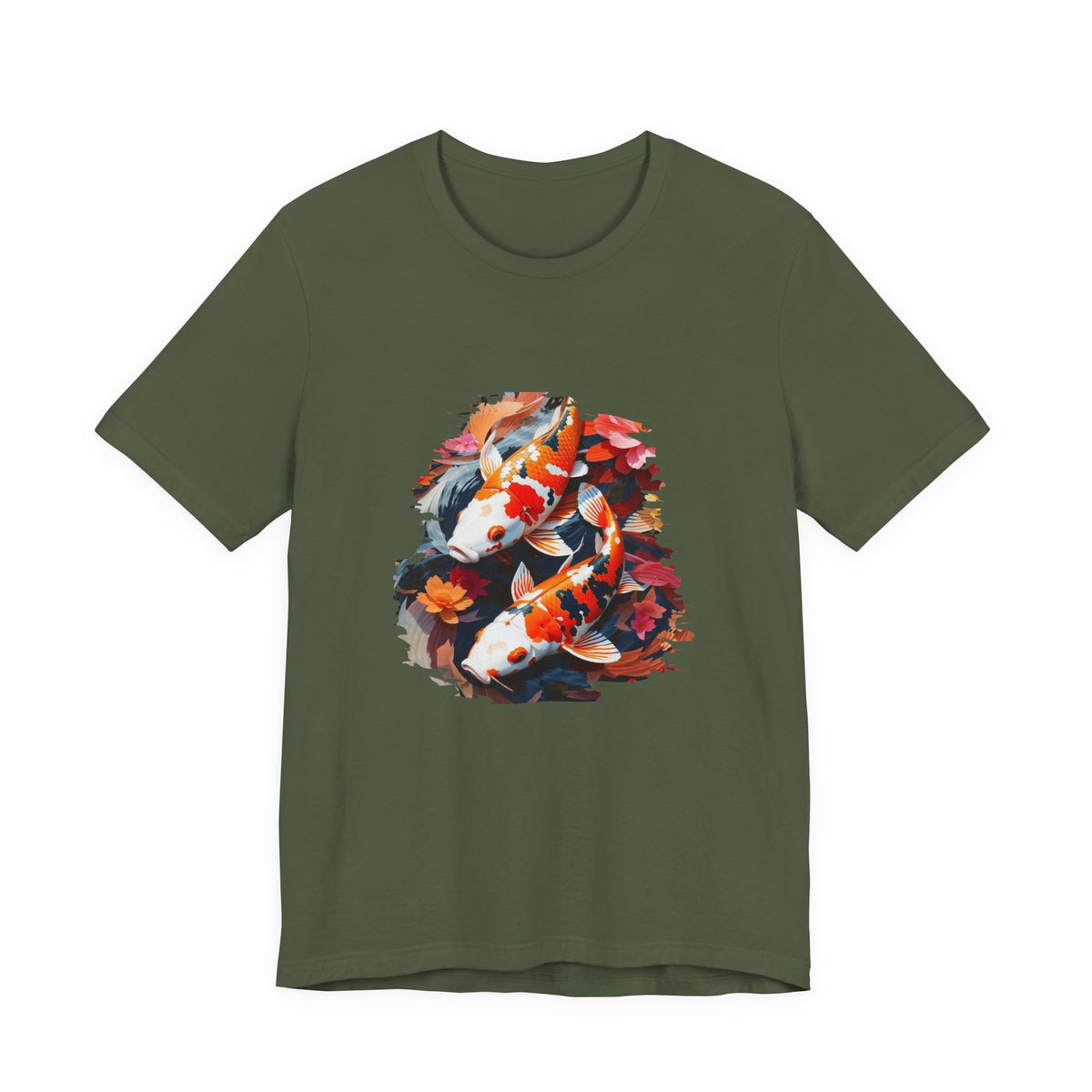 Koi Fish T-Shirt — Koi Drift Floral Graphic Tee