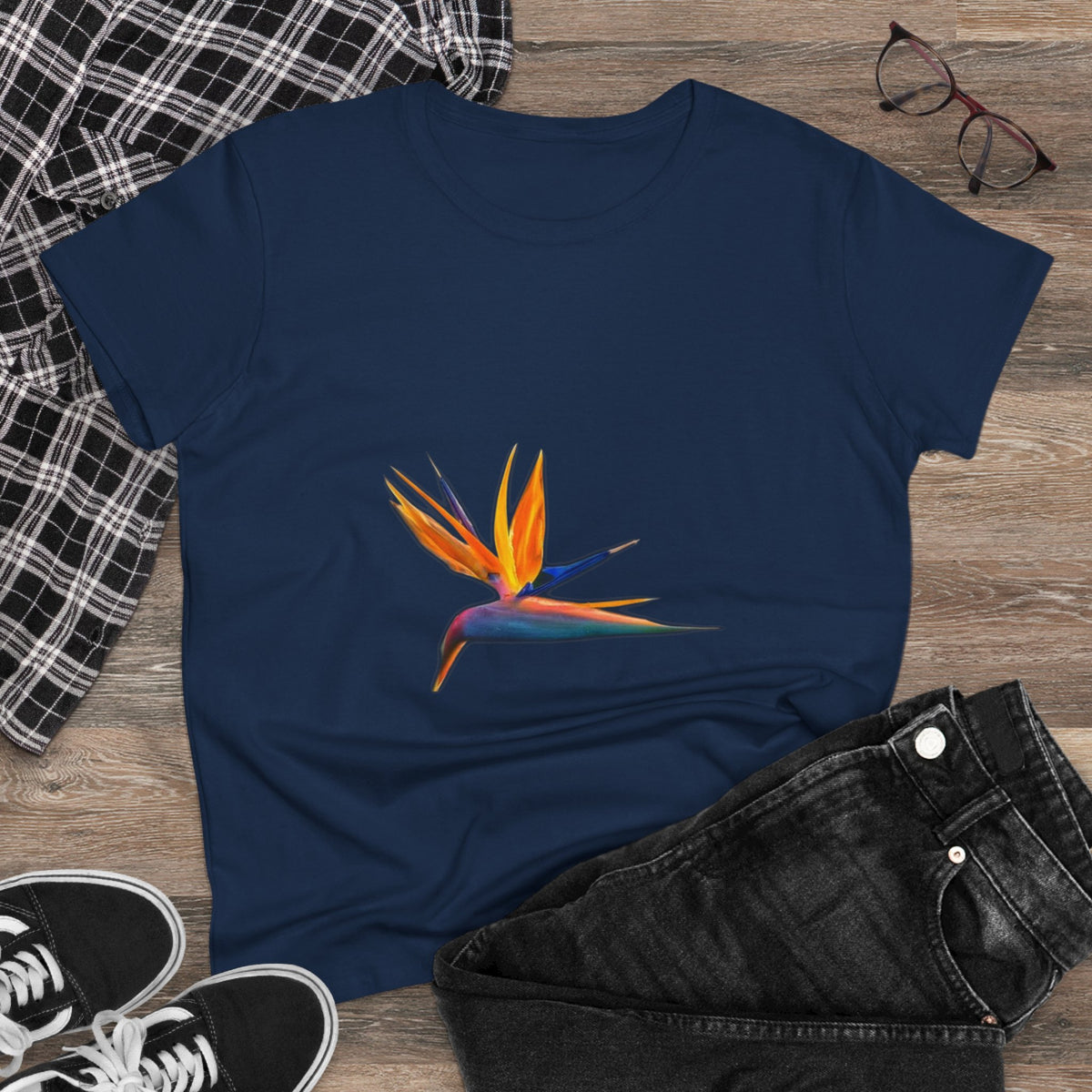 Bird of Paradise T-Shirt for Women — Strelitzia Flower Tee
