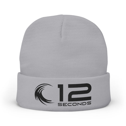 Embroidered Knit Beanie — 12 Seconds Logo Winter Hat