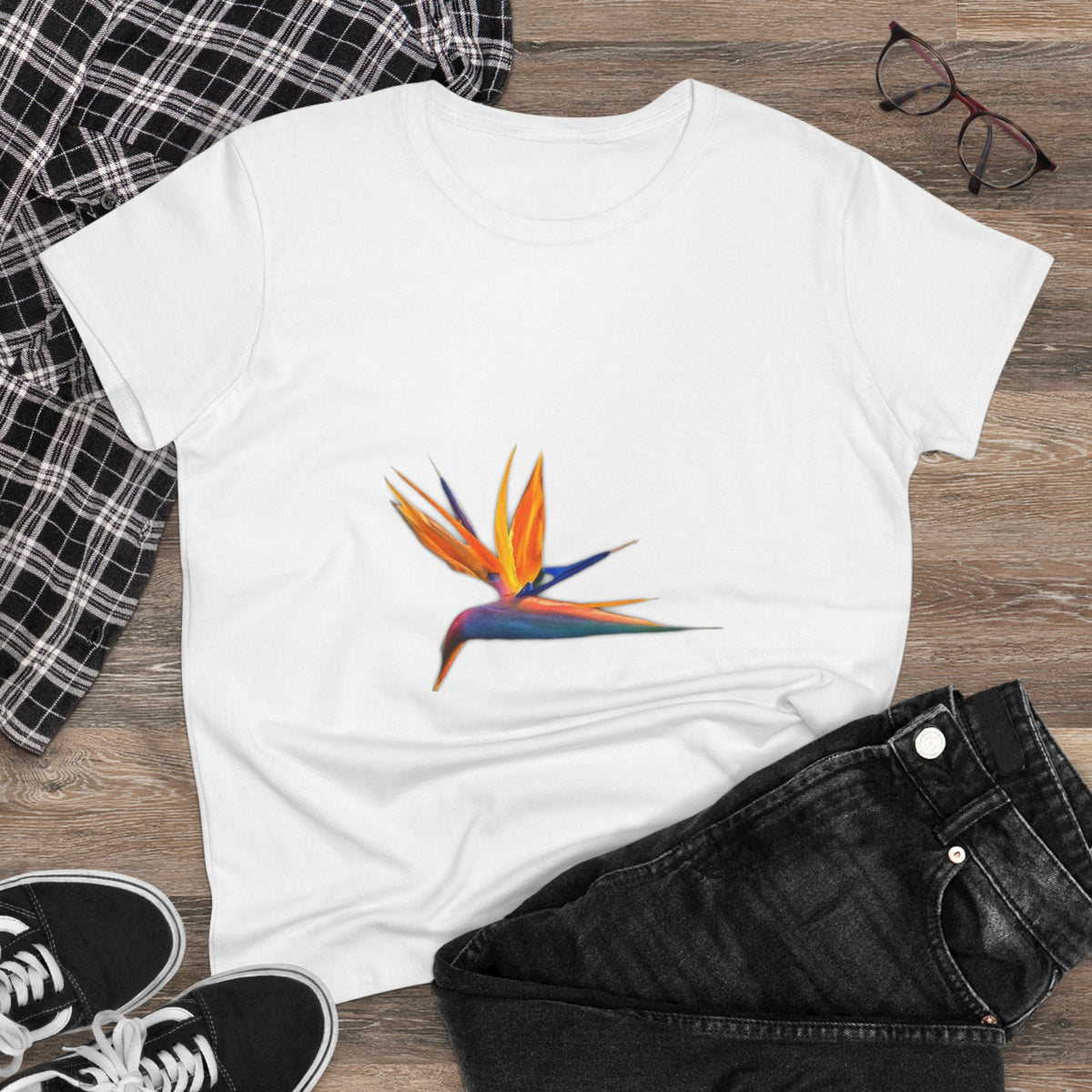 Bird of Paradise T-Shirt for Women — Strelitzia Flower Tee