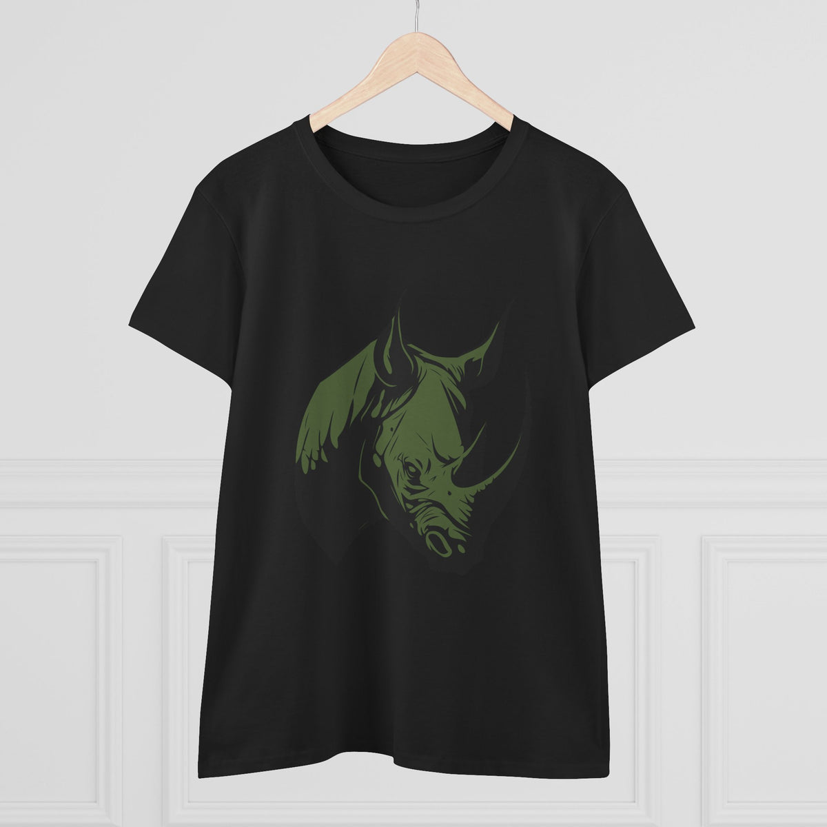 Black Ink Rhino T-Shirt for Women — African Wildlife Tee