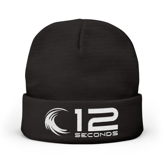 Embroidered Knit Beanie — 12 Seconds Logo Winter Hat